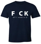 MoonWorks Print-Shirt Herren Spruch T-Shirt Dunkelblau/Blau