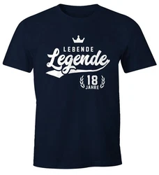 MoonWorks Print-Shirt Herren T-Shirt Lebende Legende Athletic Krone mit Print Dunkelblau/Gelb/Lila/Hellblau