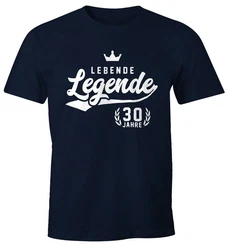 MoonWorks Print-Shirt Herren T-Shirt Lebende Legende Athletic Krone mit Print Dunkelblau/Gelb/Lila/Hellblau