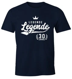 Print-Shirt Herren T-Shirt Lebende Legende 30. Geburtstag Athletic Krone mit Print