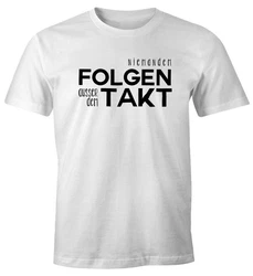 MoonWorks Print-Shirt Herren T-Shirt niemandem folgen außer dem Takt Sprüche Party Feiern Festival Fun-Shirt Grau