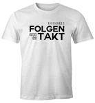 MoonWorks Print-Shirt Herren T-Shirt niemandem folgen außer dem Takt Sprüche Party Feiern Festival Fun-Shirt Grau