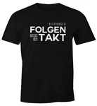 MoonWorks Print-Shirt Herren T-Shirt niemandem folgen außer dem Takt Sprüche Party Feiern Festival Fun-Shirt Grau