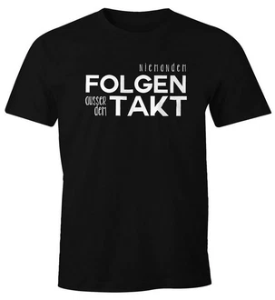 MoonWorks Print-Shirt Herren T-Shirt niemandem folgen außer dem Takt Sprüche Party Feiern Festival Fun-Shirt Grau