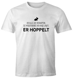 Print-Shirt Herren T-Shirt Spruch an alle die wissen wie der Hase luft - er mit Print