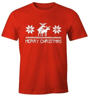 MoonWorks Print-Shirt Weihnachten Merry Christmas Fun-Shirt MoonWorks Print-Shirt Weihnachten Merry Christmas Fun-Shirt