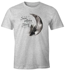 MoonWorks Print-Shirt Herren T-Shirt You are my sun, my moon and all the stars Schwarz/Silber/Grau