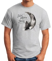 MoonWorks Print-Shirt Herren T-Shirt You are my sun, my moon and all the stars Schwarz/Silber/Grau