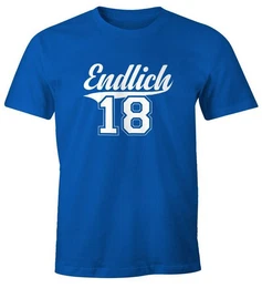 Print-Shirt Herren T-Shirt Geburtstag Geschenk Endlich 18 College Stil Volljhrig mit Print