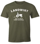 MoonWorks Print-Shirt Landwirt Nur Ein Held Fährt Aufs Feld (T-Shirt) Dunkelgrün