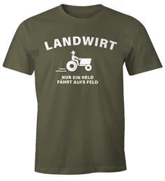 Print-Shirt Landwirt nur ein held fhrt aufs Feld T-Shirt Herren mit Print
