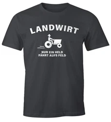 MoonWorks Print-Shirt Landwirt Nur Ein Held Fährt Aufs Feld (T-Shirt) Gelb/Beige/Rot/Dunkelgrün/Dunkelgrau/Grün/Braun