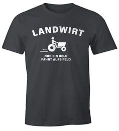 Print-Shirt Landwirt nur ein held fhrt aufs Feld T-Shirt Herren mit Print