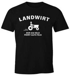 Print-Shirt Landwirt nur ein held fhrt aufs Feld T-Shirt Herren mit Print