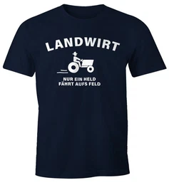 Print-Shirt Landwirt nur ein held fhrt aufs Feld T-Shirt Herren mit Print