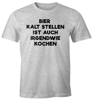 MoonWorks Print-Shirt Bier kaltstellen ist auch irgendwie kochen Grau/Silber/Dunkelgrau/Creme MoonWorks Print-Shirt Bier kaltstellen ist auch irgendwie kochen Grau/Silber/Dunkelgrau/Creme