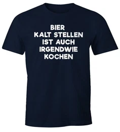 Print-Shirt Bier kaltstellen ist auch irgendwie kochen Shirt Herren mit Print