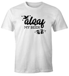 MoonWorks Herren T-Shirt Alaaf My Beer Schwarz/Dunkelrot/Lila