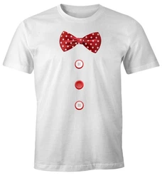 MoonWorks Print-Shirt Herren T-Shirt Clown Fasching Fastnacht Karneval  Rot/Lila/Weiß