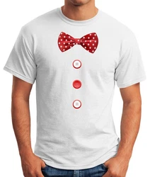 MoonWorks Print-Shirt Herren T-Shirt Clown Fasching Fastnacht Karneval  Rot/Lila/Weiß