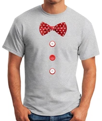 MoonWorks Print-Shirt Herren T-Shirt Clown Fasching Fastnacht Karneval  Grau/Rot/Lila
