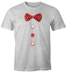 MoonWorks Print-Shirt Herren T-Shirt Clown Fasching Fastnacht Karneval  Grau/Rot/Lila