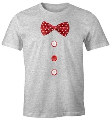 MoonWorks Print-Shirt Herren T-Shirt Clown Fasching Fastnacht Karneval  Grau/Rot/Lila