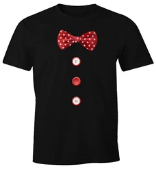 MoonWorks Print-Shirt Herren T-Shirt Clown Fasching Fastnacht Karneval  Schwarz/Rot/Lila/Dunkelrot