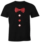 MoonWorks Print-Shirt Herren T-Shirt Clown Fasching Fastnacht Karneval  Schwarz/Rot/Lila/Dunkelrot