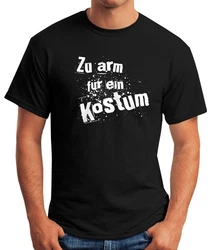 MoonWorks Print-Shirt Herren T-Shirt Fasching zu arm für ein Kostüm Fun-Shirt Faschings-Shirt Schwarz/Creme/Grün