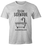 MoonWorks Print-Shirt Herren T-Shirt Fasching Kostüm Ich lass mich volllaufen Verkleidung Faschings-Shirt Grau