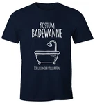 MoonWorks Print-Shirt Herren T-Shirt Fasching Kostüm Ich lass mich volllaufen Verkleidung Faschings-Shirt Dunkelblau/Beige/Weiß/Braun