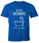 MoonWorks Print-Shirt Herren T-Shirt Fasching Kostüm Ich lass mich volllaufen Verkleidung Faschings-Shirt Blau/Weiß