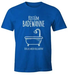 Print-Shirt Herren T-Shirt Fasching Kostm Badewanne Ich lass mich volllaufen Verkleidung Faschings-Shirt mit Print