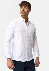 Indicode Langarmhemd Brayden Weiß/Creme