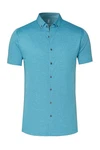 Desoto Kurzarmhemd im Uni-Look Blau/Türkis/Hellblau