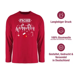 Shirtracer Rundhalsshirt Frohe Weihnachten Weihachten Kleidung Rot/Rosa