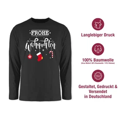 Shirtracer Rundhalsshirt Frohe Weihnachten Weihachten Kleidung Grau/Gelb/Braun/Beige/Dunkelgrau