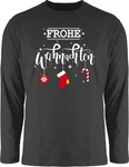 Shirtracer Rundhalsshirt Frohe Weihnachten Weihachten Kleidung Grau/Gelb/Braun/Beige/Dunkelgrau