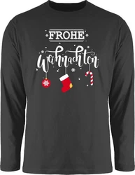 Shirtracer Rundhalsshirt Frohe Weihnachten Weihachten Kleidung Grau/Gelb/Braun/Beige/Dunkelgrau