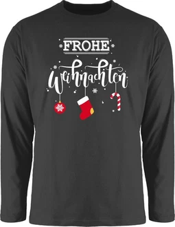 Shirtracer Rundhalsshirt Frohe Weihnachten Weihachten Kleidung Grau/Gelb/Braun/Beige/Dunkelgrau