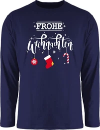 Rundhalsshirt Frohe Weihnachten I Weihnachtsmotiv Weihachten Kleidung