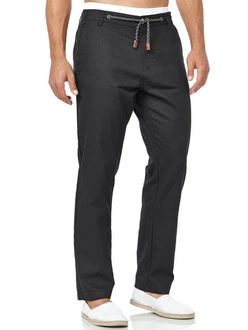 Indicode Veneto Herren Stoffhose Schwarz