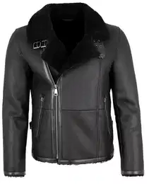 Lederjacke Aviator #KJ - Herren Lammfelljacke Lederjacke schwarz