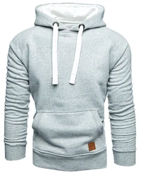 Amaci&Sons Herren Basic Kontrast Kapuzenpullover Sweatjacke Pullover Hoodie Sweatshirt (1-04027) Grau/Hellgrau