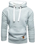Amaci&Sons Herren Basic Kontrast Kapuzenpullover Sweatjacke Pullover Hoodie Sweatshirt (1-04027) Grau/Hellgrau