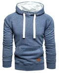 Amaci&Sons Herren Basic Kontrast Kapuzenpullover Sweatjacke Pullover Hoodie Sweatshirt (1-04027) Dunkelblau/Blau/Grau