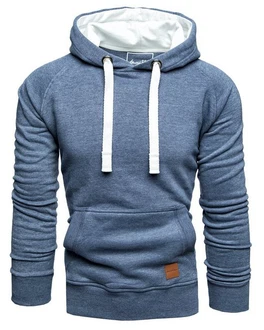 Amaci&Sons Herren Basic Kontrast Kapuzenpullover Sweatjacke Pullover Hoodie Sweatshirt (1-04027) Dunkelblau/Blau/Grau