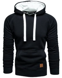 Amaci&Sons Herren Basic Kontrast Kapuzenpullover Sweatjacke Pullover Hoodie Sweatshirt (1-04027) Schwarz/Dunkelblau