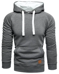 Amaci&Sons Herren Basic Kontrast Kapuzenpullover Sweatjacke Pullover Hoodie Sweatshirt (1-04027) Dunkelgrau/Grau/Hellgrau